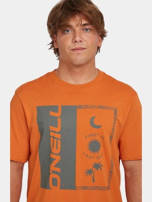 O'Neill O'Neill Front Print T-Shirt férfi rövid ujjú póló narancssárga színben 5