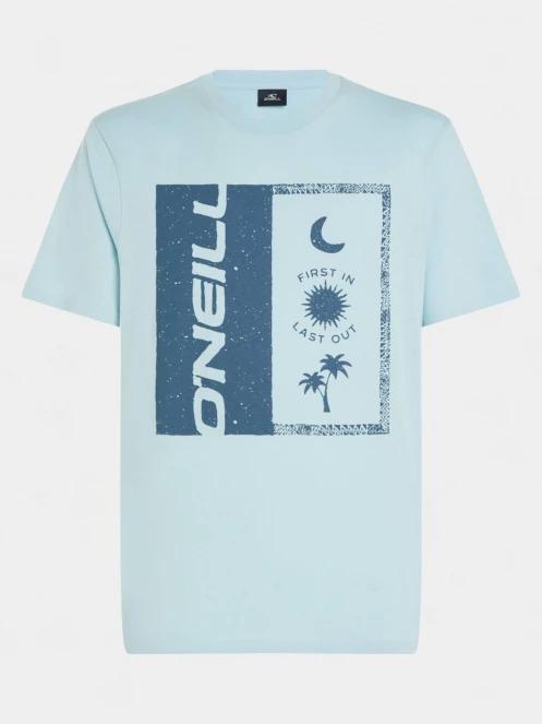O'Neill O'Neill Front Print T-Shirt férfi rövid ujjú póló világoskék színben 6