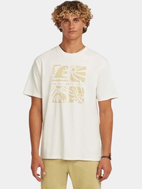 O'Neill O'Neill Melange Front Print T-Shirt férfi rövid ujjú póló fehér színben 2