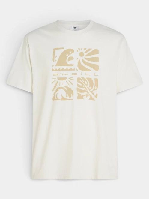 O'Neill O'Neill Melange Front Print T-Shirt férfi rövid ujjú póló fehér színben 6