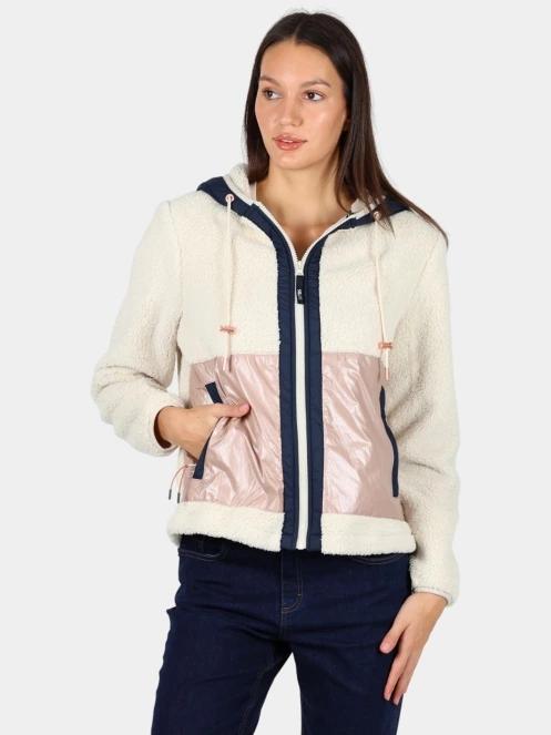 TBS Paulazip női kapucnis pulóver homok színben 2