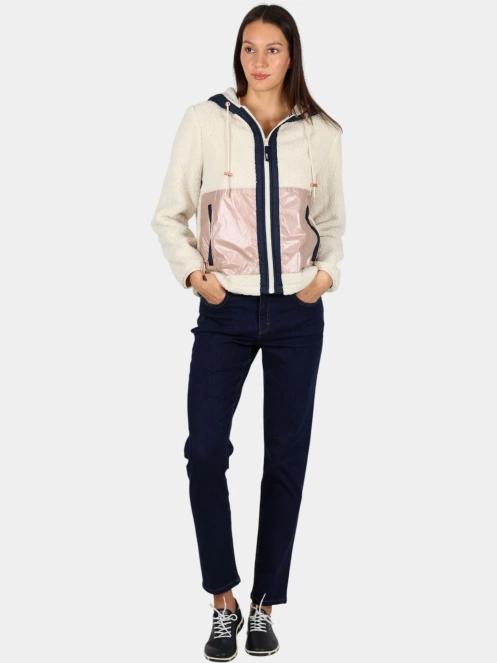 TBS Paulazip női kapucnis pulóver homok színben 5