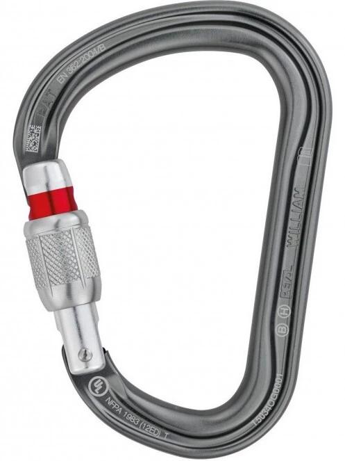 Petzl WILLIAM SCREW-LOCK karabiner szürke színben 2