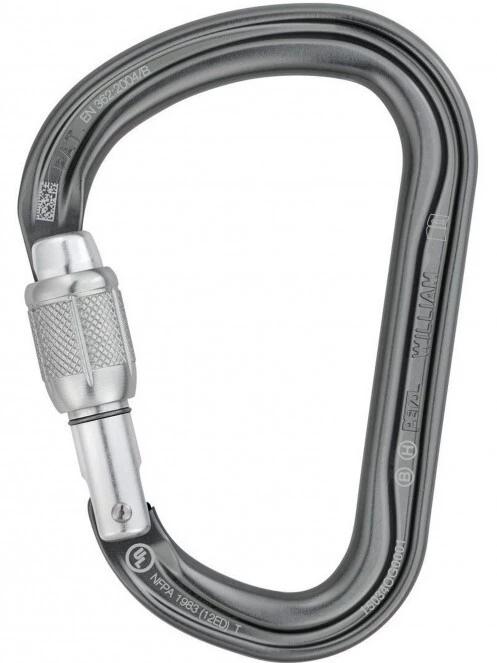 Petzl WILLIAM SCREW-LOCK karabiner szürke színben 3