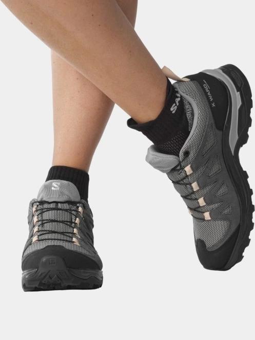 Salomon X Ward Leather Gtx W női vízhatlan túracipő szürke színben 8