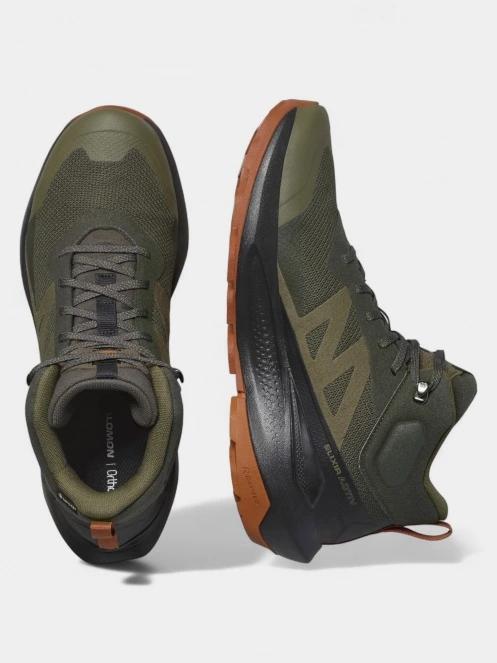 Salomon Elixir Activ Mid Gore-Tex férfi túrabakancs oliva színben 6