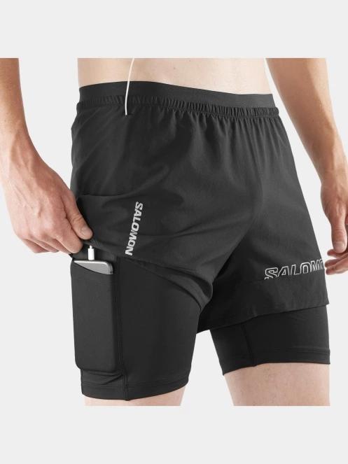 Salomon Cross 2In1 Shorts M férfi sport rövidnadrág fekete színben 4