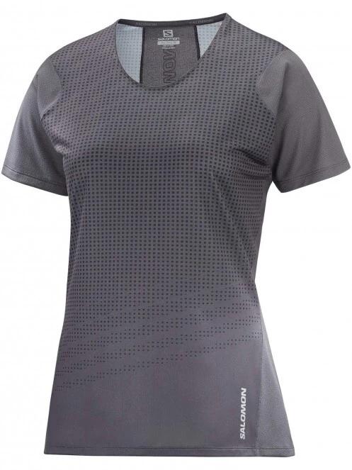 Salomon Sense Aero Ss Tee W női rövid ujjú sport póló szürke színben 4