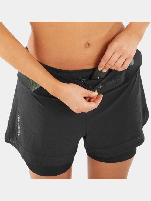 Salomon Sense Aero 2In1 Short W női sport rövidnadrág fekete színben 4