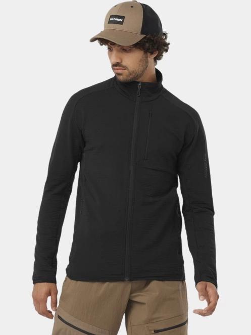 Salomon Essential Lt Warm Fz M férfi polár pulóver fekete színben 2