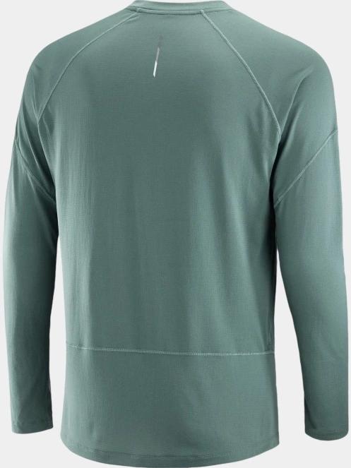 Salomon Cross Run Ls Tee M férfi hosszú ujjú sport póló zöld színben 6