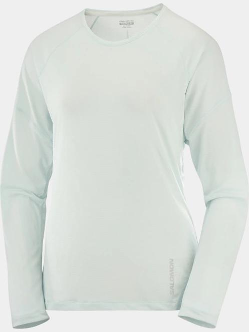 Salomon Cross Run Ls Tee W női hosszú ujjú sport póló világoskék színben 5