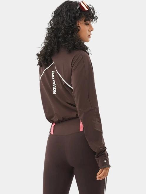 Salomon Sense Aero Hybrid Cropped női crop pulóver barna színben 3