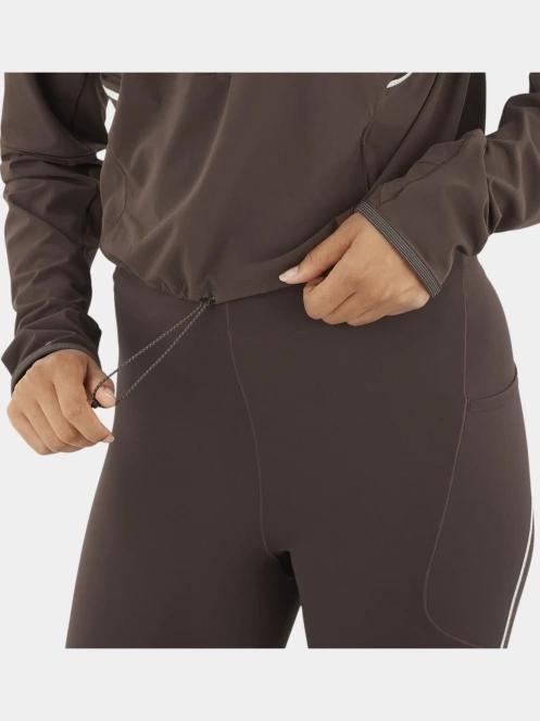 Salomon Sense Aero Hybrid Cropped női crop pulóver barna színben 4