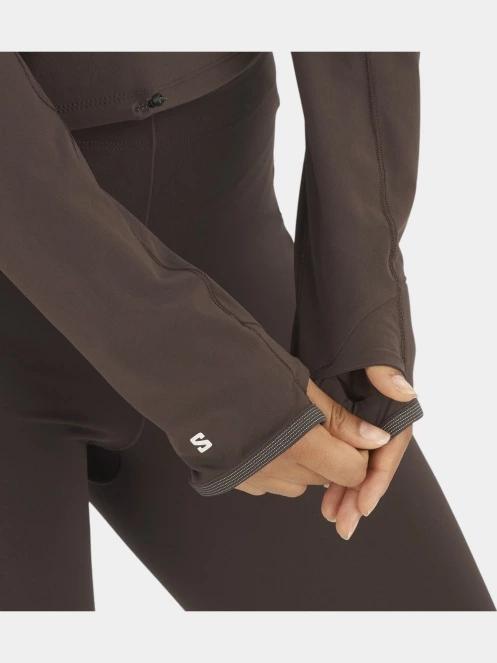 Salomon Sense Aero Hybrid Cropped női crop pulóver barna színben 6