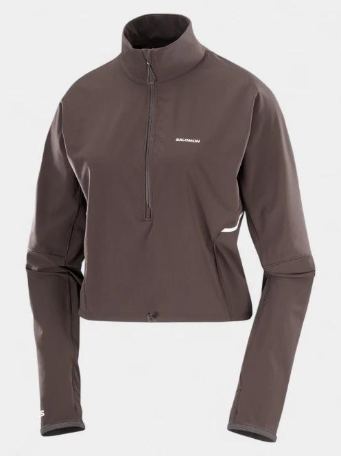 Salomon Sense Aero Hybrid Cropped női crop pulóver barna színben 7