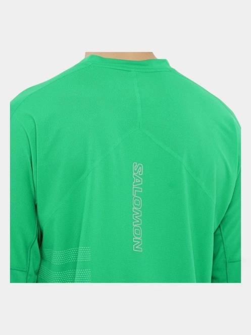 Salomon Sense Aero Graphic férfi hosszú ujjú sport póló zöld színben 4