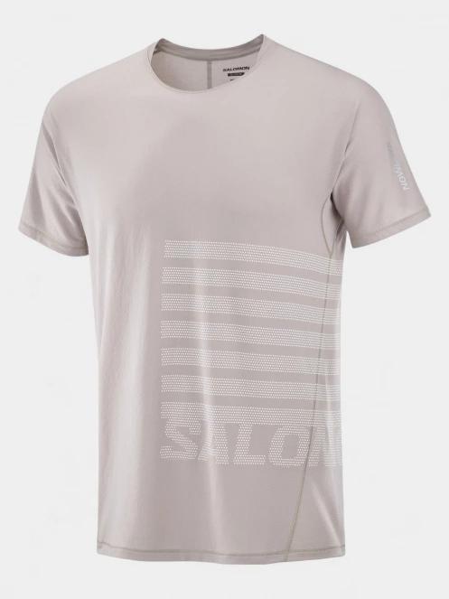 Salomon Sense Aero Graphic férfi rövid ujjú sport póló barna színben 5