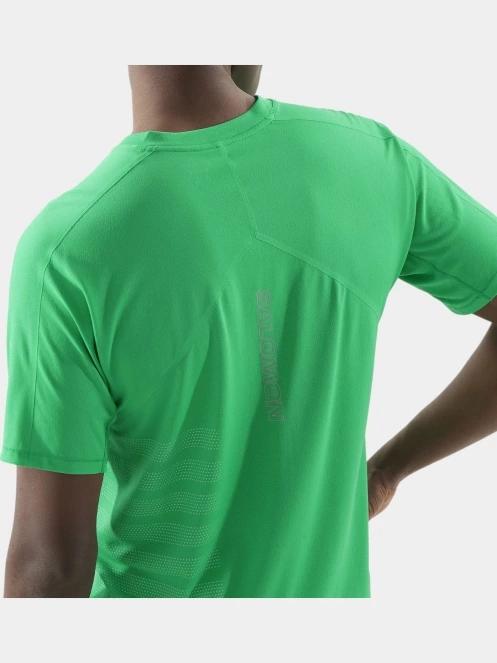 Salomon Sense Aero Graphic férfi rövid ujjú sport póló zöld színben 4
