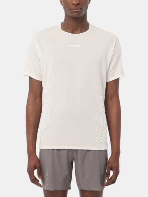 Salomon Sense Aero SS Tee Gfx M férfi rövid ujjú sport póló fehér színben 2
