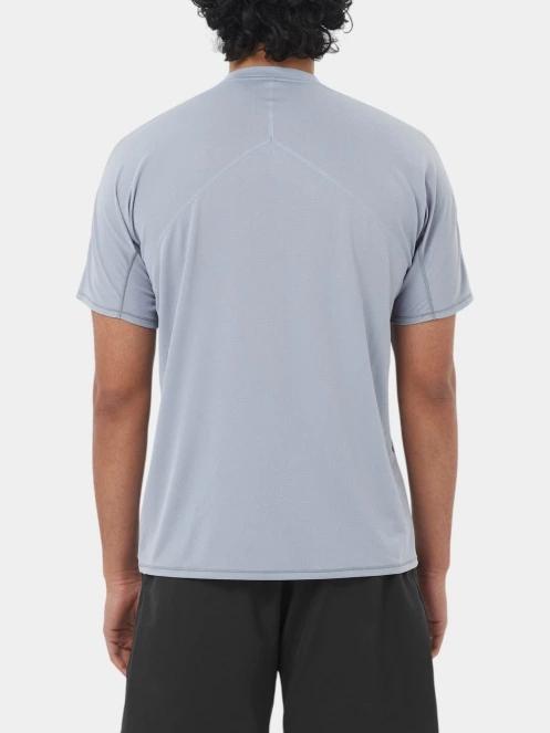 Salomon Sense Aero Ss Tee Gfx M férfi rövid ujjú sport póló szürke színben 3