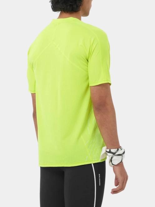 Salomon Sense Aero Ss Tee Gfx M férfi rövid ujjú sport póló zöld színben 3