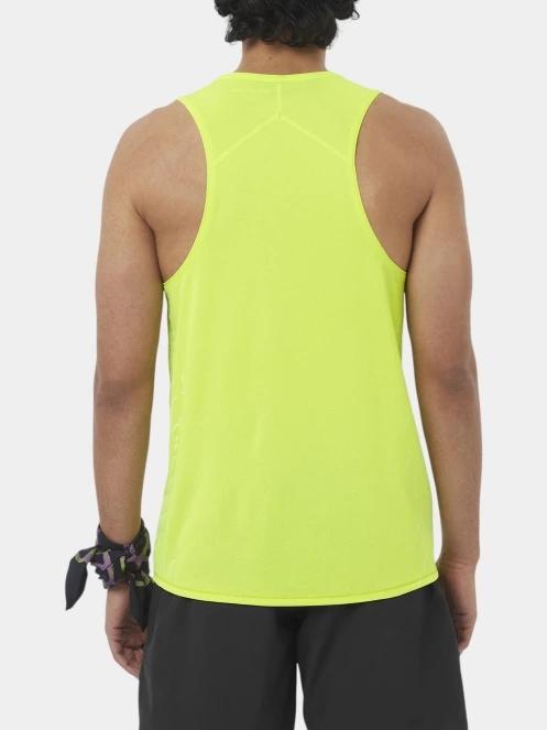 Salomon Sense Aero Singlet Gfx M férfi ujjatlan sport póló zöld színben 3