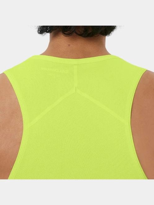 Salomon Sense Aero Singlet Gfx M férfi ujjatlan sport póló zöld színben 4