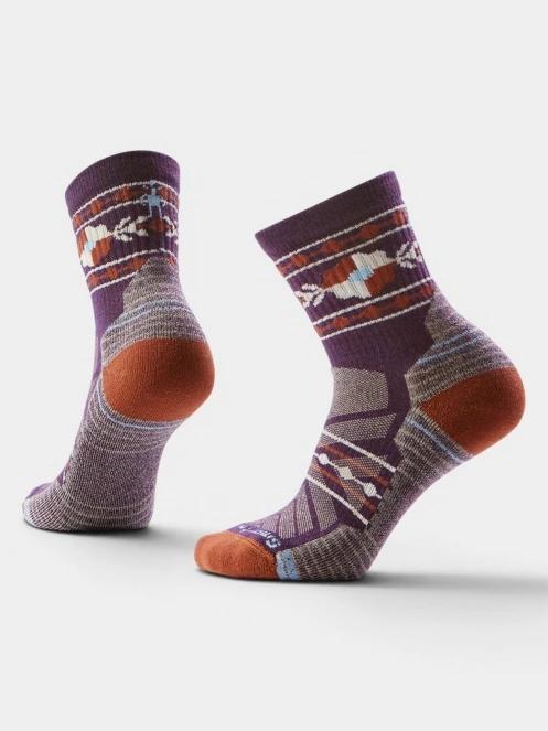 Smartwool Women's Hike Light Cushion Retro Floral Mid Crew Socks női túrazokni lila színben 2