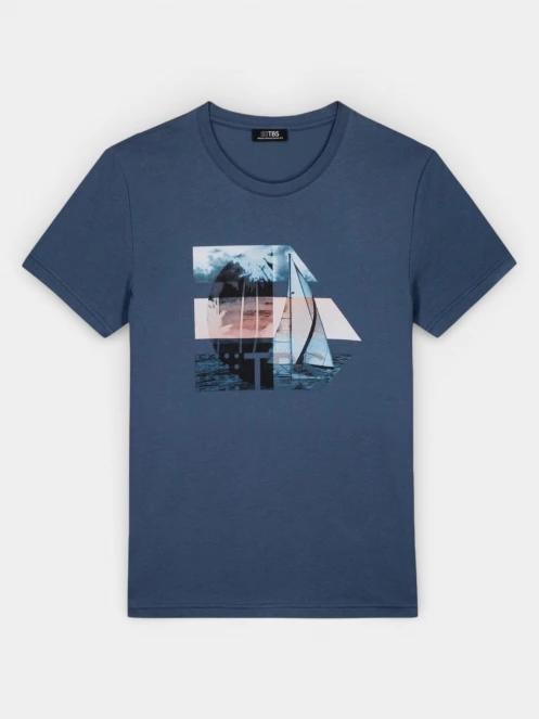 TBS Tereltee férfi rövid ujjú póló kék színben 2