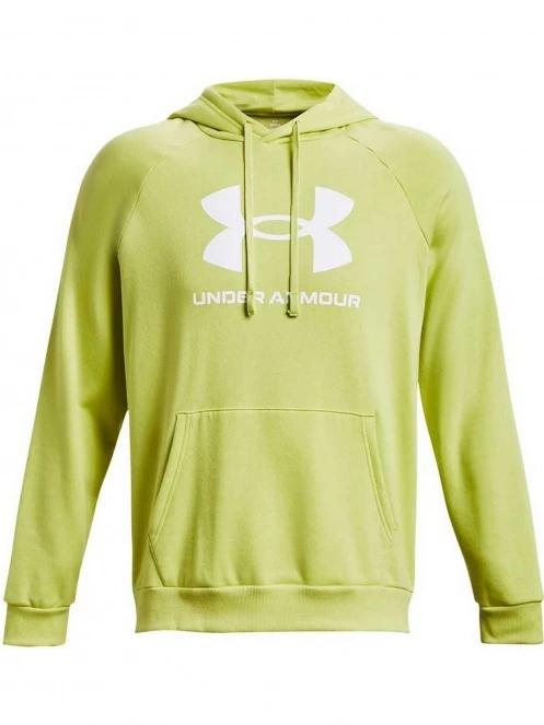Under Armour Ua Rival Fleece Logo Hd férfi kapucnis pulóver sárga színben 3