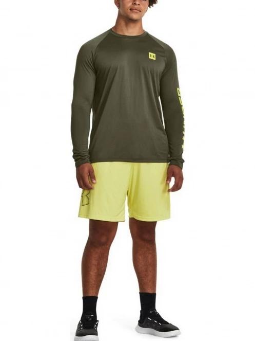 Under Armour Ua Tech Prt Fill Ls férfi hosszú ujjú sport póló oliva színben 4