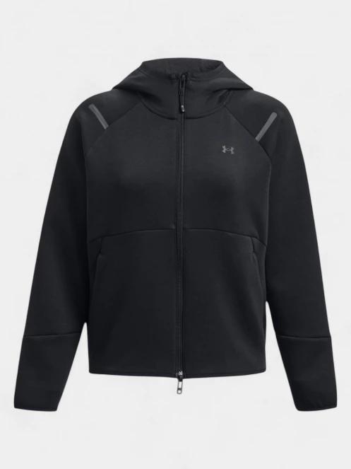 Under Armour Unstoppable Fleece FZ női kapucnis pulóver fekete színben 6