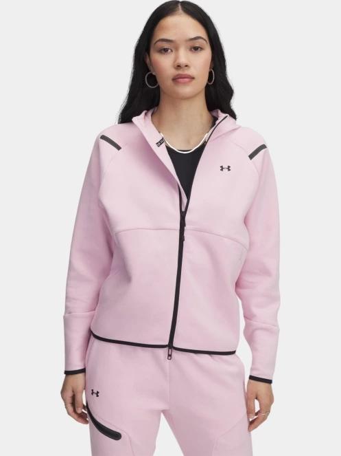 Under Armour Unstoppable Fleece FZ női kapucnis pulóver rózsaszín színben 2