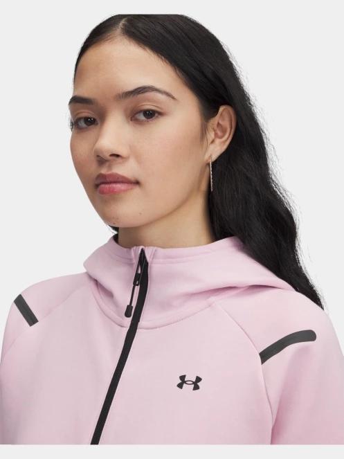 Under Armour Unstoppable Fleece FZ női kapucnis pulóver rózsaszín színben 4