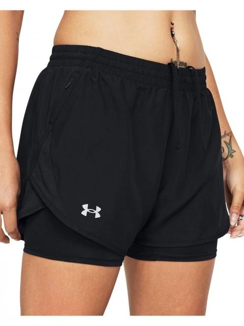 Under Armour UA Fly By 2in1 Short női sport rövidnadrág fekete színben 5