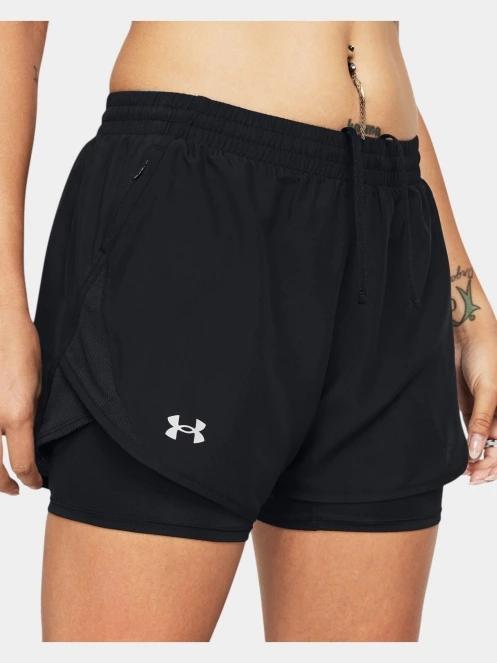 Under Armour UA Fly By 2-in-1 Shorts női sport rövidnadrág fekete színben 5