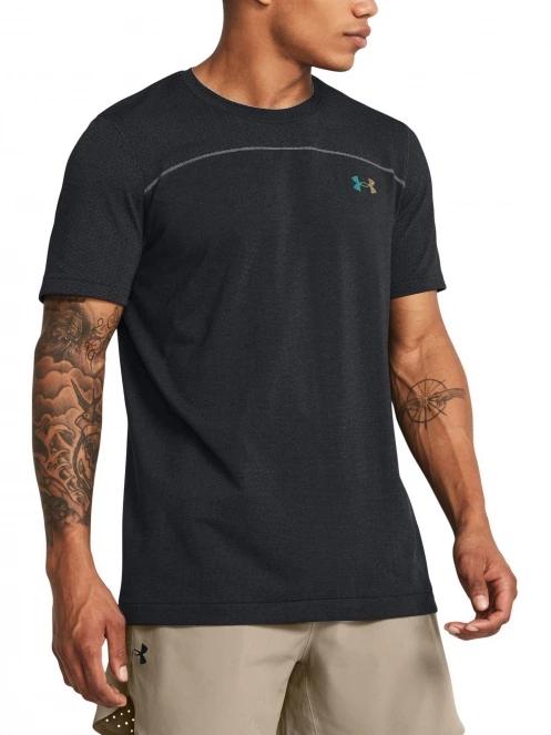 Under Armour UA Rush Seamless Novelty SS férfi rövid ujjú sport póló fekete színben 2