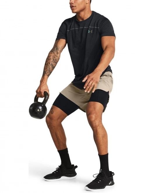 Under Armour UA Rush Seamless Novelty SS férfi rövid ujjú sport póló fekete színben 4