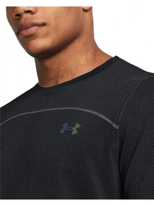 Under Armour UA Rush Seamless Novelty SS férfi rövid ujjú sport póló fekete színben 5