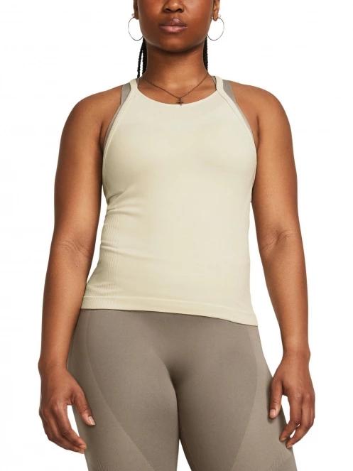 Under Armour Rush Seamless Tank női ujjatlan sport póló homok színben 2