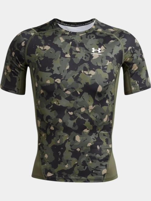 Under Armour Ua HG Armour Prtd Ss férfi rövid ujjú sport póló zöld színben 4
