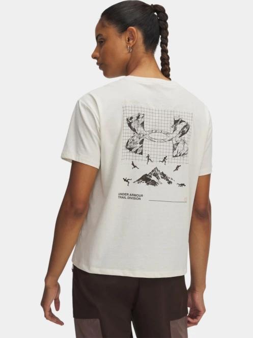Under Armour UA Trail Run Graphic női rövid ujjú sport póló homok színben 3
