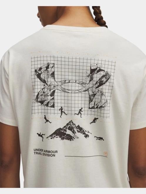 Under Armour UA Trail Run Graphic női rövid ujjú sport póló homok színben 4