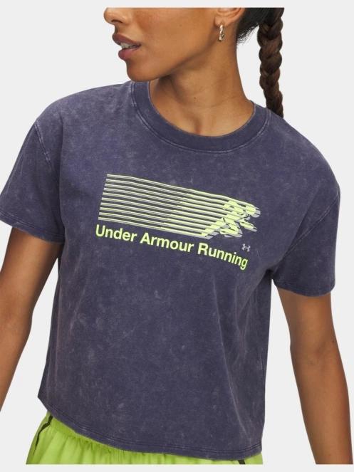 Under Armour UA Run Graphic SS 2 női rövid ujjú sport póló sötétkék színben 4