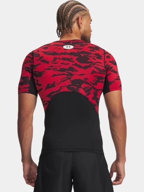 Under Armour UA HG Printed SS férfi rövid ujjú sport póló fekete színben 3