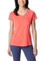 Columbia Zero Rules Short Sleeve Shirt női rövid ujjú sport póló piros színben 1