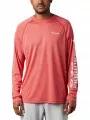Columbia Terminal Tackle Heather LS Shirt férfi hosszú ujjú sport póló piros színben 1