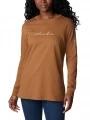 Columbia North Cascades Long Sleeve Tee női hosszú ujjú póló barna színben 1