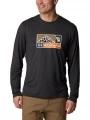 Columbia Tech Trail Long Sleeve Graphic férfi hosszú ujjú sport póló fekete színben 1